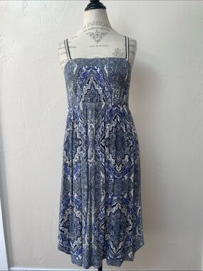 Smocked Blue Paisley Sundress